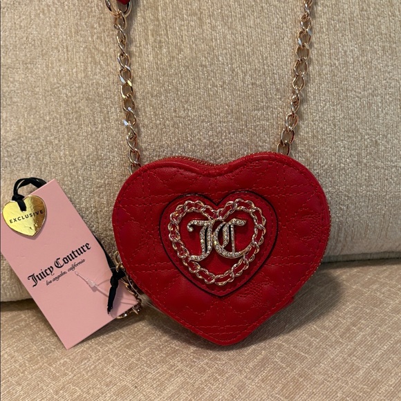 Juicy Couture Handbags - Exclusive Crossbody Juicy Couture with Gold Heart Accent and crystal heart pull.